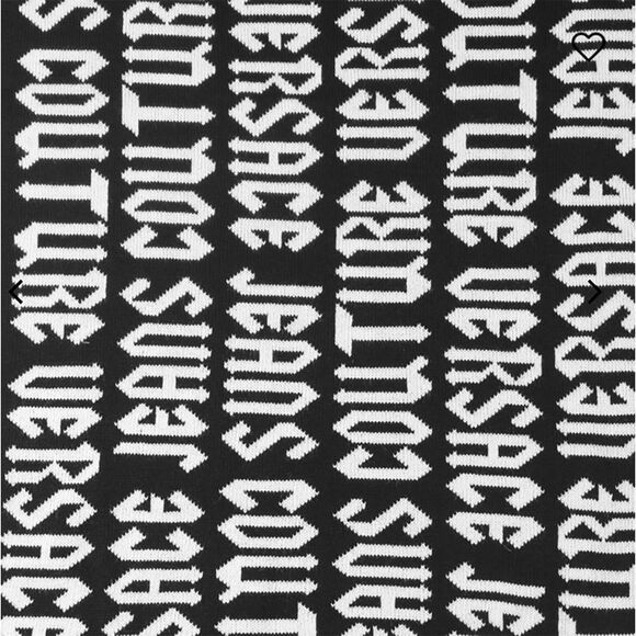 Versace Jeans Couture Gothic Signature Monochrome Blak White Knitted Mens Scarf